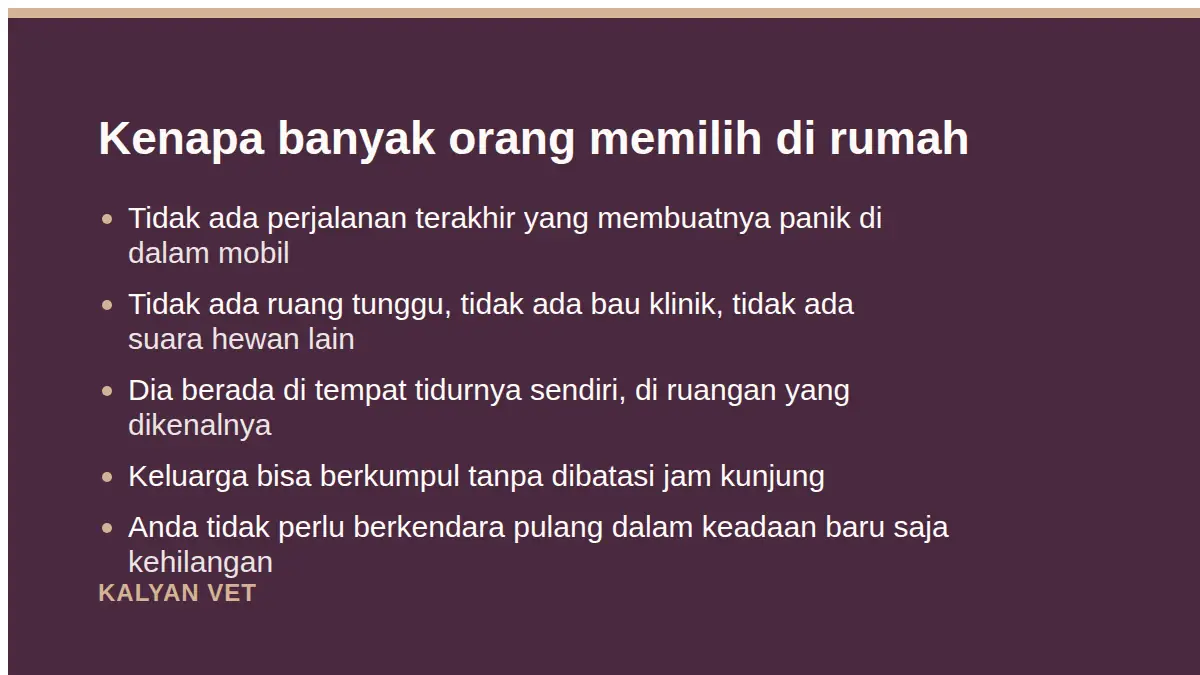 Kenapa banyak orang memilih di rumah pada Kapan euthanasia menjadi pilihan yang paling berbelas kasih