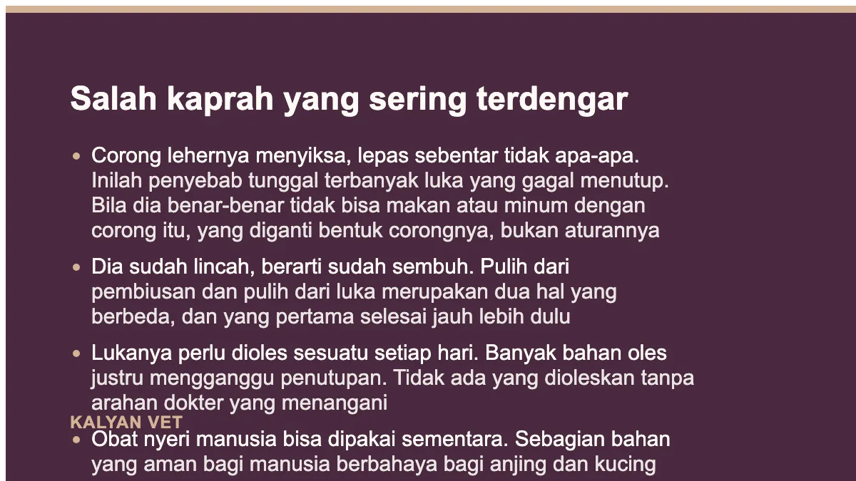 Salah kaprah yang sering terdengar pada Perawatan setelah operasi, di rumah