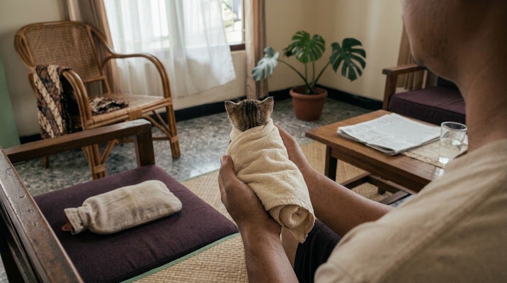 Anak kucing tidak mau menyusu: hangatkan dulu, baru diberi makan