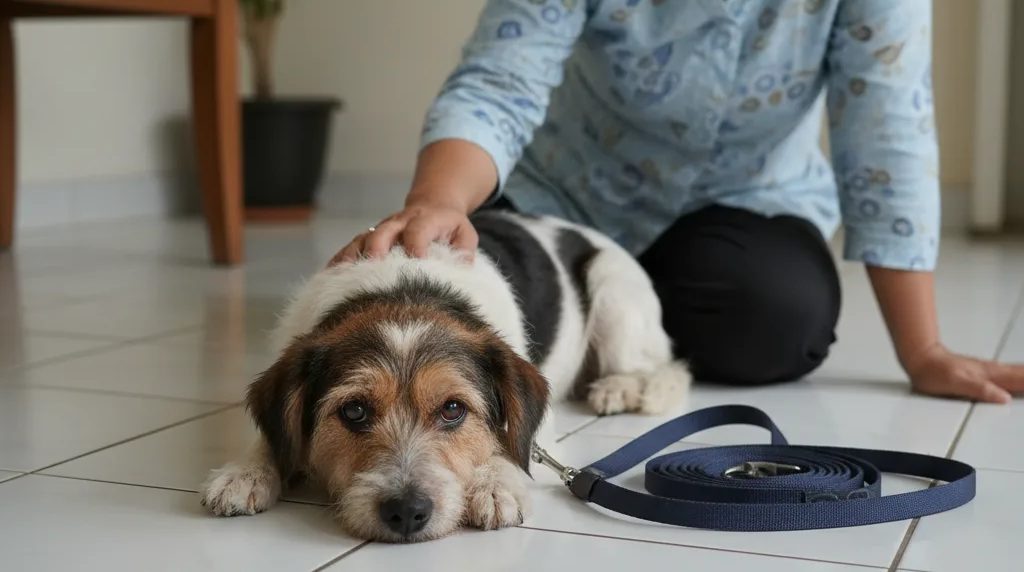Anjing lemas dan tidak mau jalan: delapan penyebab dan tanda darurat
