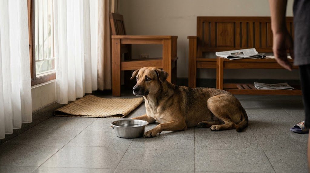 Anjing muntah, dan bedanya dengan muntah pada kucing