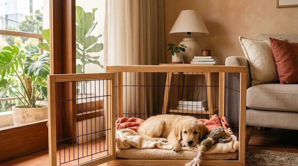 Melatih anak anjing memakai kandang: langkah dan manfaatnya