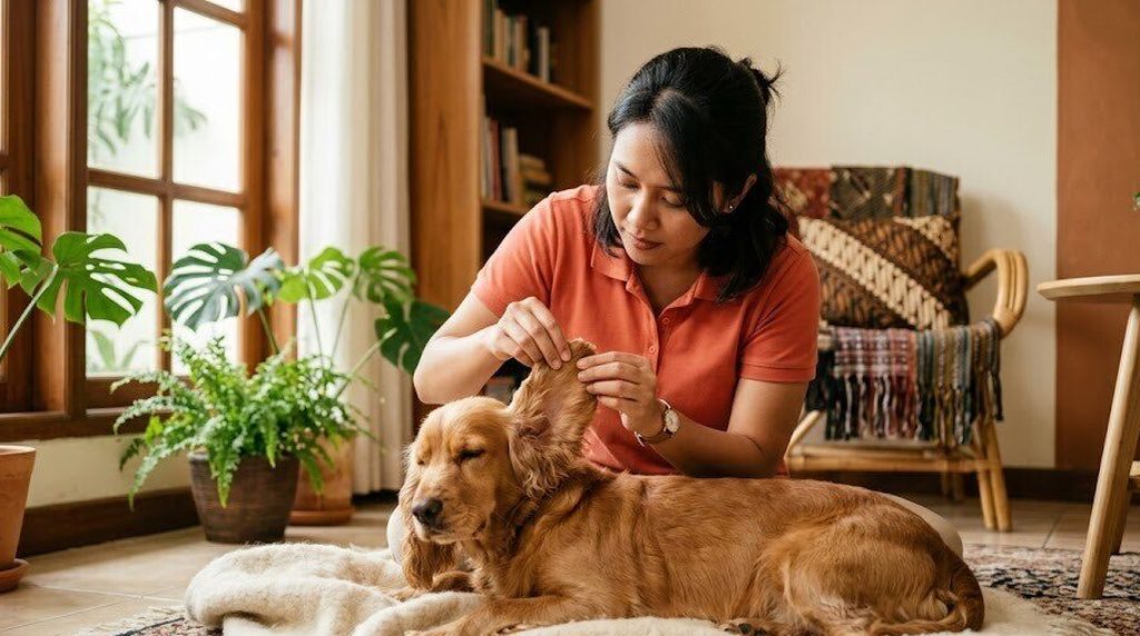 Membersihkan telinga anjing (ear cleaning): cara aman dan tanda otitis