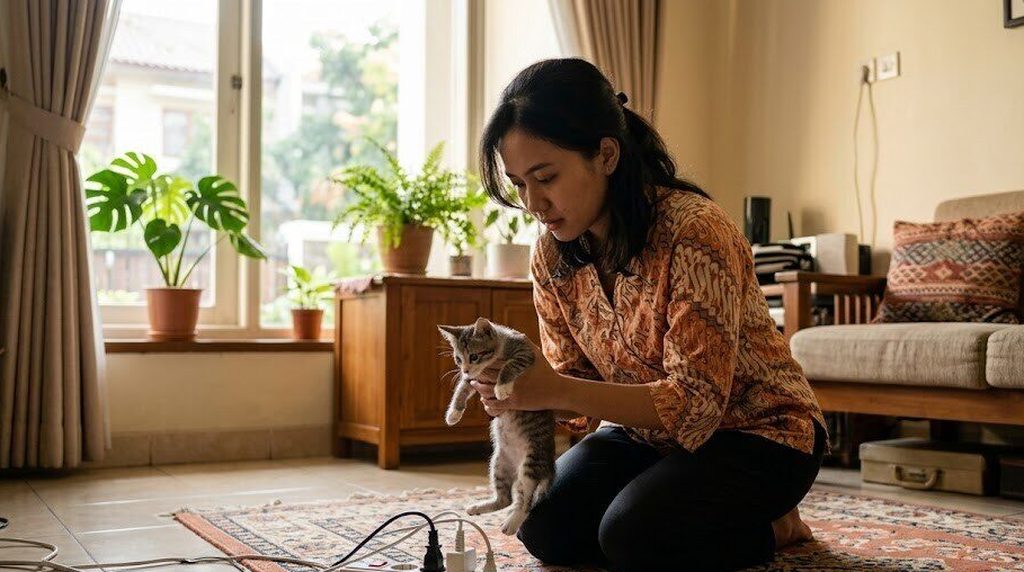 Anjing atau kucing tersengat listrik: pertolongan pertama yang aman