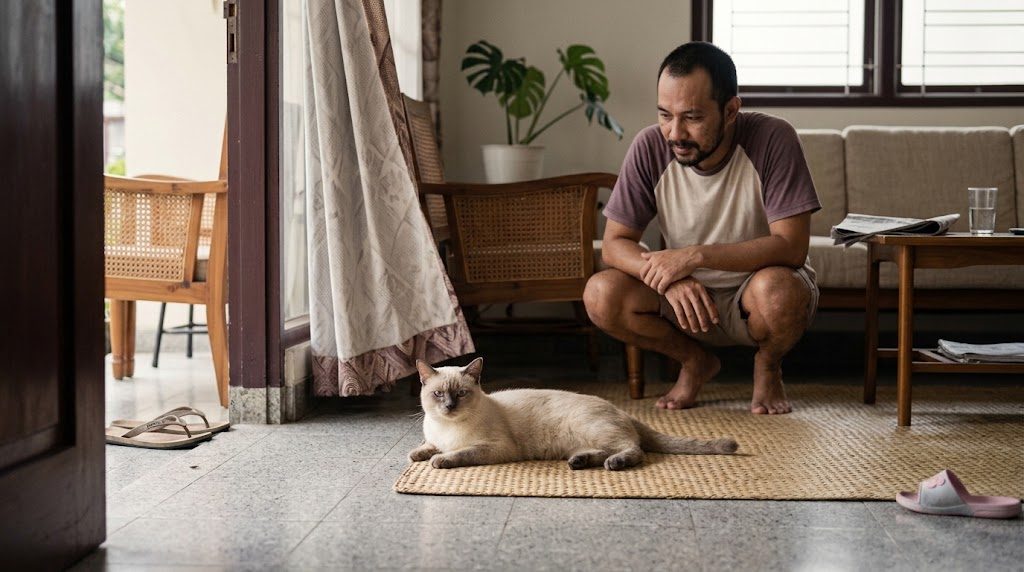 Grooming dan memandikan kucing di rumah tanpa membuatnya panik