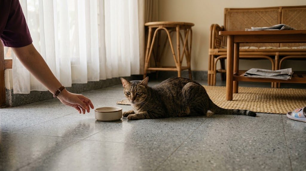 Kucing muntah kuning, putih berbusa, atau bening: apa bedanya