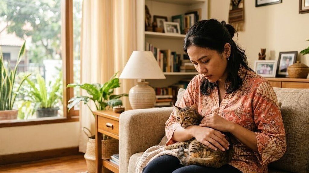 Kucing tertelan benda asing: tanda, bahaya benang, dan kapan darurat