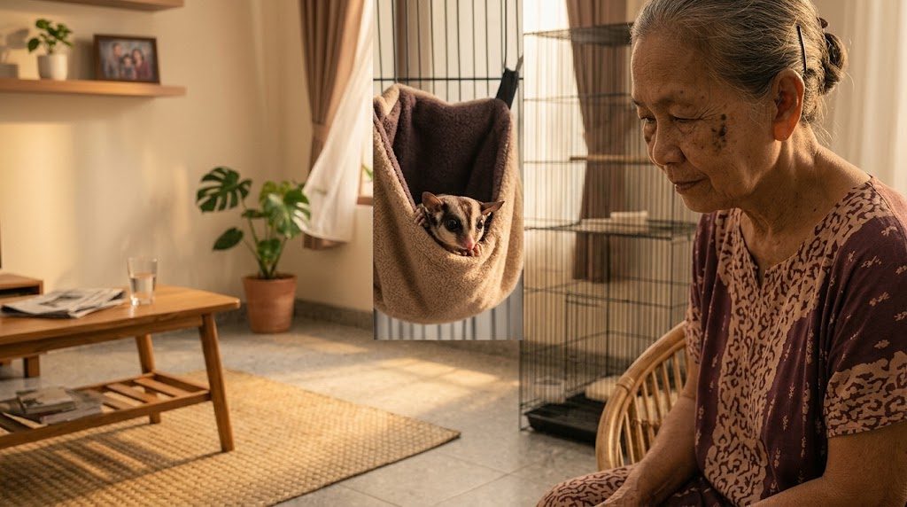 Sugar glider stres dan menggigiti diri, apa yang sebenarnya terjadi