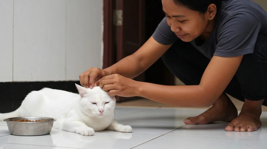 Telinga kucing panas, lemas, dan tidak mau makan: tanda demam